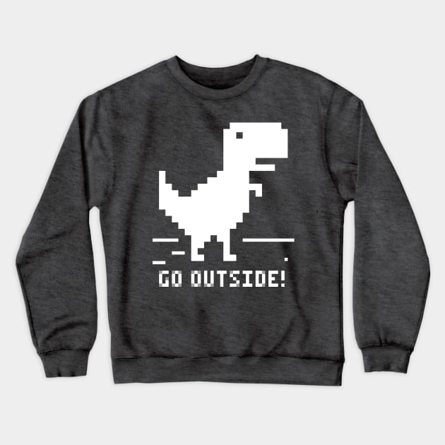 Offline Dino - white Crewneck Sweatshirt by HtCRU